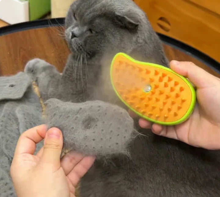 Cepillo a Vapor para Mascotas - Elimina Pelo Suelto y Desinfecta