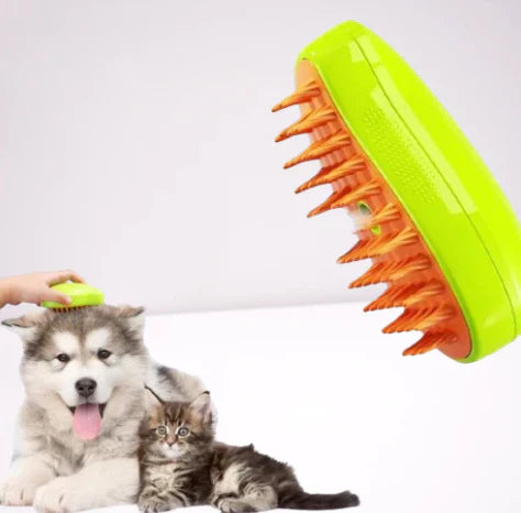 Cepillo a Vapor para Mascotas - Elimina Pelo Suelto y Desinfecta