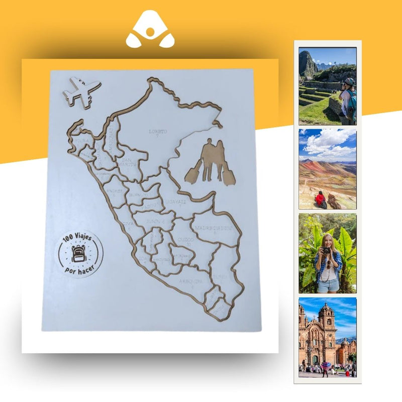 Mapa 100 Viajes por Hacer en Perú - Guía de Aventuras Imperdibles