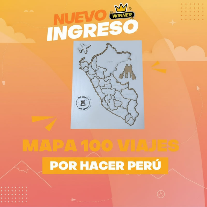 Mapa 100 Viajes por Hacer en Perú - Guía de Aventuras Imperdibles
